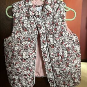 GAP Toddler Floral Vest with Pink Lining